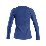 T-shirt CXS MARY, damski, dekolt V, długi rękaw, średni niebieski, rozmiar XL