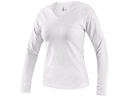 T-shirt CXS MARY, damski, dekolt V, długi rękaw, biały, rozmiar 2XL