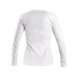 T-shirt CXS MARY, damski, dekolt V, długi rękaw, biały, rozmiar 3XL