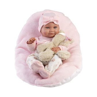 Realistyczna lalka bobas Llorens 73808 NEW BORN GIRL z całkowicie winylowym korpusem, 40 cm