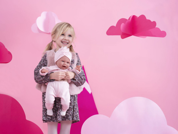 Llorens 74122 NEW BORN - realistyczna lalka bobas z dźwiękami i korpusem z materiału - 42 cm
