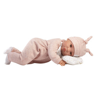 Llorens 74508 NEW BORN - realistyczna lalka bobas z dźwiękami i korpusem z materiału - 45 cm