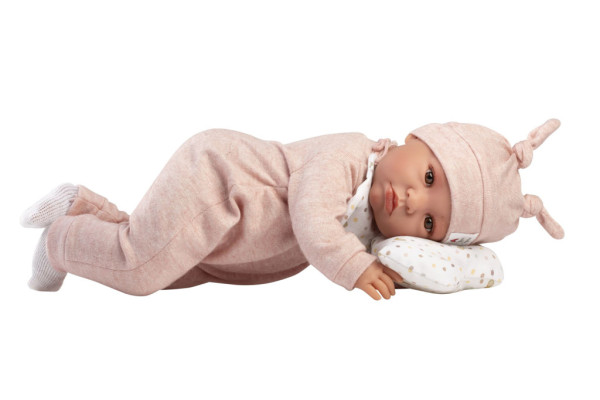 Llorens 74508 NEW BORN - realistyczna lalka bobas z dźwiękami i korpusem z materiału - 45 cm