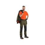 Męskie spodnie CXS NAOS, khaki-oliwka, dodatki HV pomarańczowe, rozmiar 46