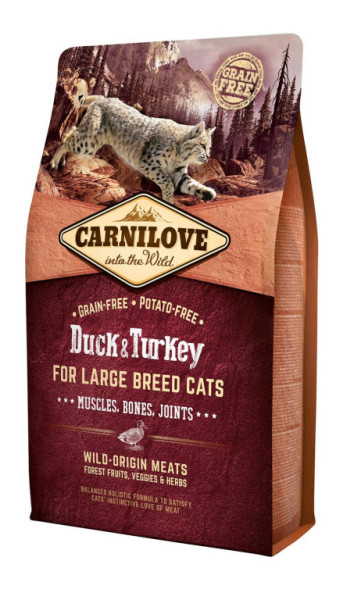 Carnilove Cat Bezzbożowa Kaczka&Indyk LB Kot Mięśnie, Kości, Stawy 2kg