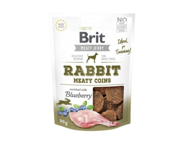 Brit Jerky Rabbit Mięsne Monety 80g