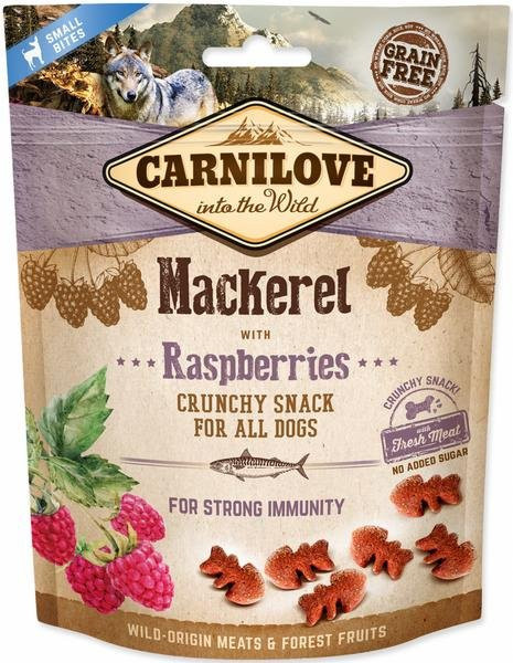 Carnilove Dog Crunchy Snack Makrela, Malina i świeże Mięso 200g