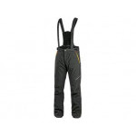 Spodnie zimowe softshell CXS TRENTON, męskie, czarne z dodatkami żółto-pomarańczowymi HV, rozmiar 54
