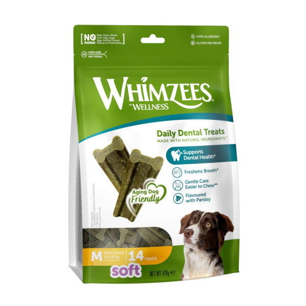 WHIMZEES Soft przysmak dentystyczny dla psów M (12-18kg) 14 szt