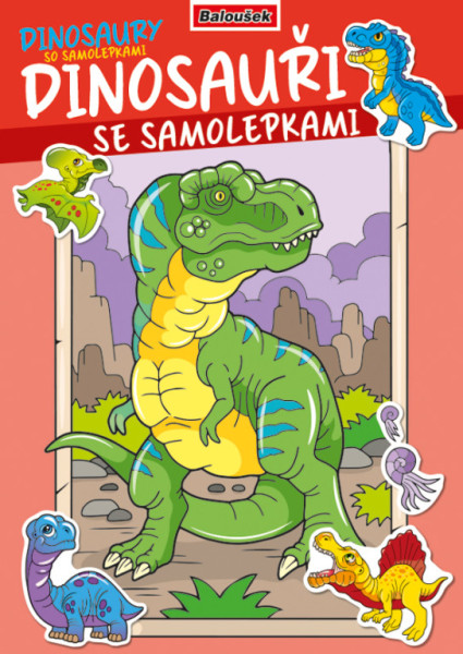 Kolorowanka - A4 - z naklejkami - Dinozaury