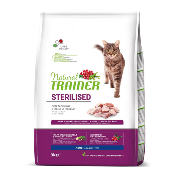 TRAINER Natural Cat Mięso drobiowe sterylizowane 3kg