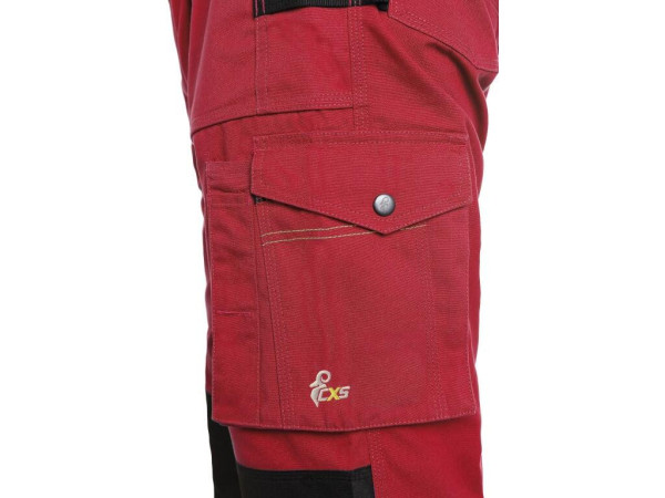 Spodnie CXS STRETCH, męskie, czerwono - czarne, rozmiar 50