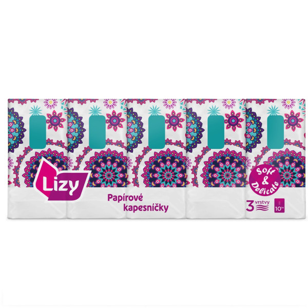 LINTEO Lizy chusteczki papierowe 3 warstwy 10x10 szt