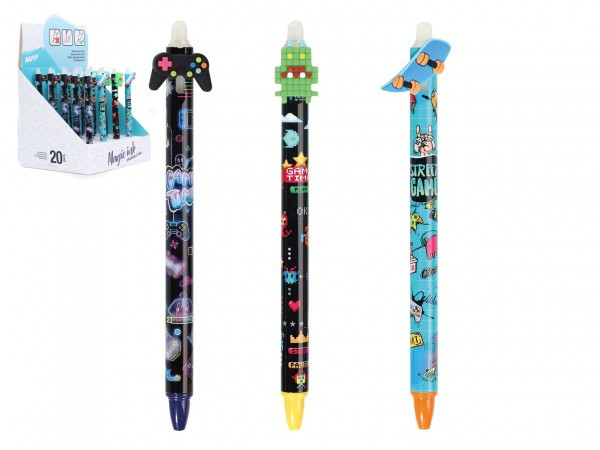 Długopis gumowy 0,5 niebieski Teen - chłopiec 6 rodzajów 36 szt. w pudełku