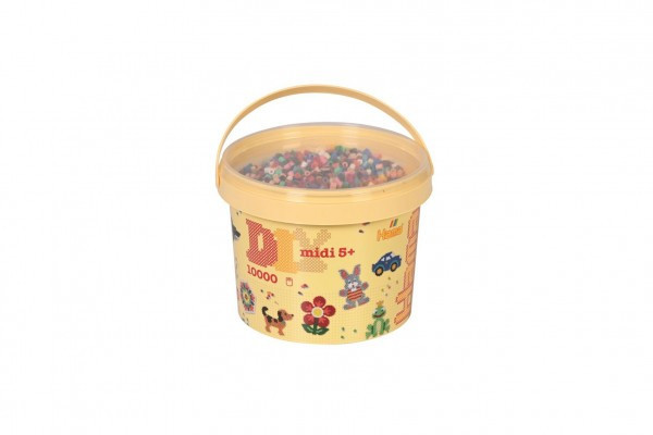 Koraliki do naprasowania Hama MIDI 10 000 szt. w plastikowym wiaderku 17x13cm