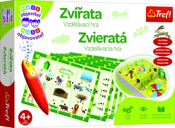 Mały odkrywca Zwierzęta + magiczny ołówek edukacyjna gra planszowa w pudełku 33x23x6cm