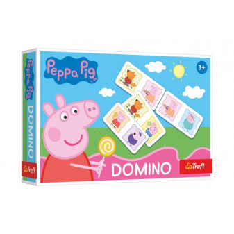 Papierowa gra planszowa Domino Świnka Peppa 21 w pudełku o wymiarach 21x14x4cm