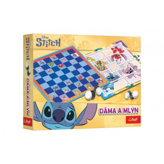 Gra planszowa Checkers and Mill Lilo & Stitch w pudełku 29x19x4 cm