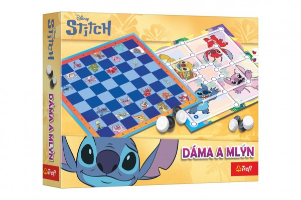 Gra planszowa Checkers and Mill Lilo & Stitch w pudełku 29x19x4 cm