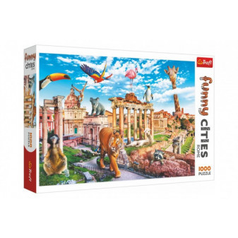 Puzzle Śmieszne miasta - Dziki Rzym 1000 sztuk 68,3x48cm w pudełku 40x27x6cm