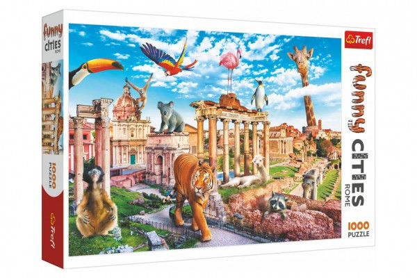 Puzzle Śmieszne miasta - Dziki Rzym 1000 sztuk 68,3x48cm w pudełku 40x27x6cm