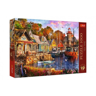 Puzzle Premium Plus - Czas na podwieczorek: Port morski 1000 elementów 68,3x48cm w pudełku 40x27x6cm