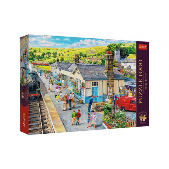 Puzzle Premium Plus - Czas na podwieczorek: Dworzec kolejowy 1000 elementów 68,3x48cm w pudełku 40x27x6cm