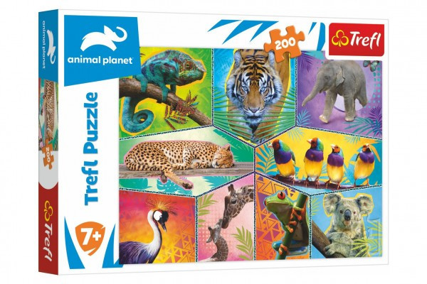 Puzzle Animal Planet 48x34cm 200 sztuk w pudełku 33x23x4cm