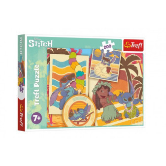Puzzle Muzyczny Świat Lilo i Stich 200 elementów 48x34cm w pudełku 33x23x4cm