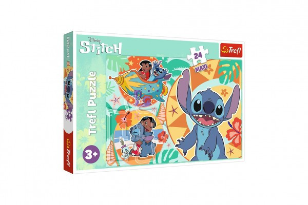 Puzzle Maxi 24 elementy Happy Day Lilo & Stitch 60x40cm w pudełku 40x27x4cm