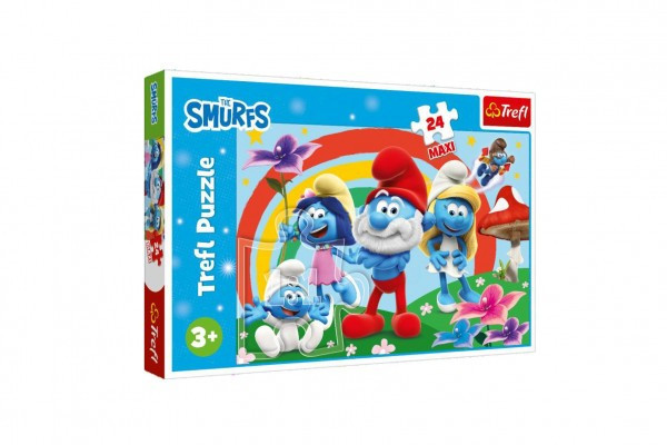 Puzzle maxi 24 elementy Smerfy 60x40cm w pudełku 40x27x5cm
