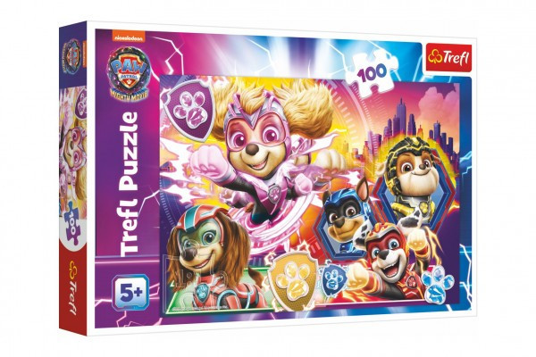 Puzzle Poznaj potężne szczenięta Paw Patrol 100 elementów 41x27,5cm w krabie. 29 razy