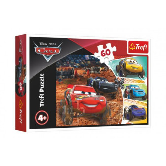 Puzzle Disney Cars 3/McQueen z przyjaciółmi 33x22cm 60 sztuk w pudełku 21x14x4cm