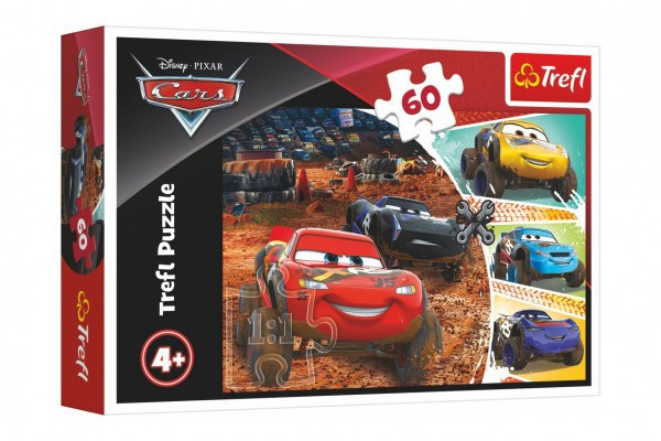 Puzzle Disney Cars 3/McQueen z przyjaciółmi 33x22cm 60 sztuk w pudełku 21x14x4cm
