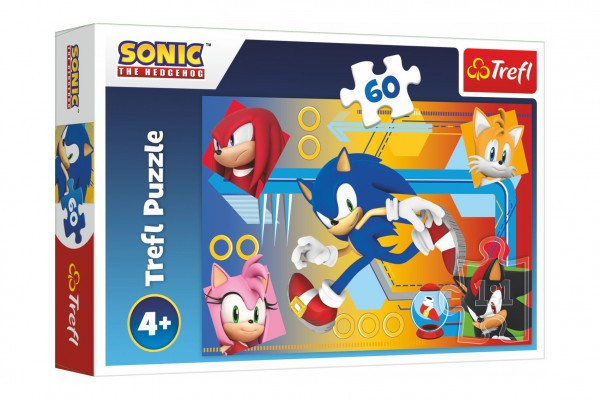 Puzzle Sonic w akcji/Sonic The Hedgehog 33x22cm 60 sztuk w pudełku 21x14x4cm