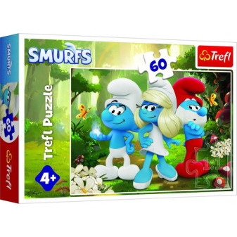 Puzzle Smerfy - Zaczarowany Las 33x22cm 60 elementów w pudełku 21x14x4cm