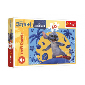 Puzzle Dzień ze Stitchem 33x22cm 60 elementów w pudełku 21x14x4cm