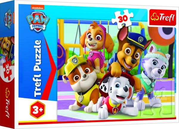 Puzzle Psi Patrol zawsze na czas/Psi Patrol 27x20cm 30 sztuk w pudełku 21x14x4cm