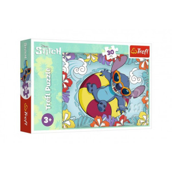 Puzzle Lilo&Stitch na wakacjach 27x20cm 30 sztuk w pudełku 21x14x4cm