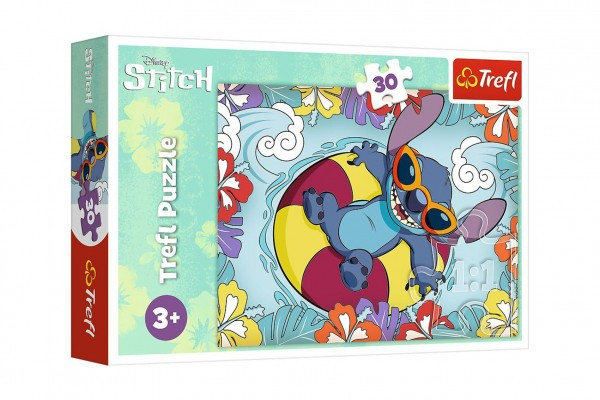 Puzzle Lilo&Stitch na wakacjach 27x20cm 30 sztuk w pudełku 21x14x4cm