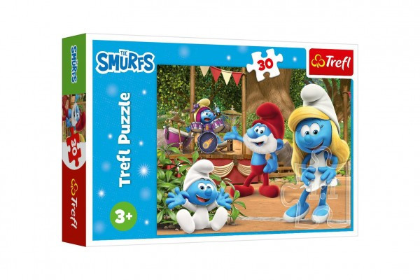 Puzzle Smerfy i Smerfy 27x20cm 30 sztuk w pudełku 21x14x4cm