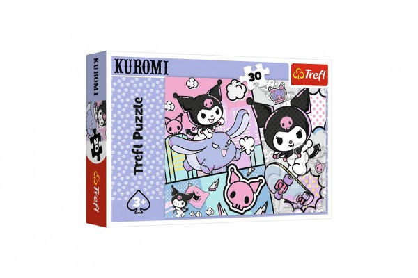 Puzzle Fun z Kuromi 27x20cm 30 elementów w pudełku 21x14x4cm