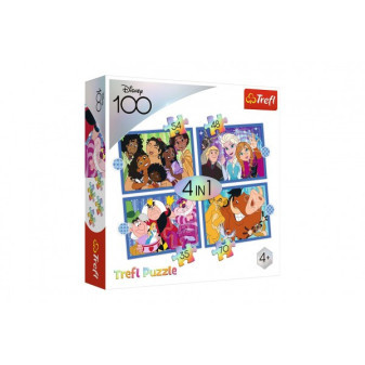 Puzzle 4 w 1 Happy Disney World 28,5x20,5cm w pudełku 28x28x6cm