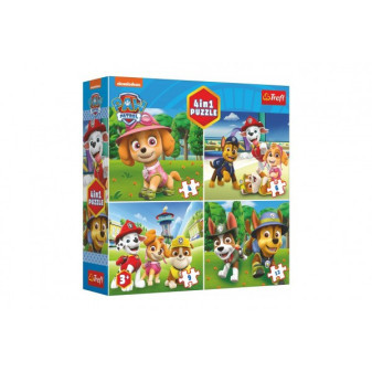 Puzzle 4 w 1 Psi Patrol 18,5x16cm w pudełku 20x20x5cm