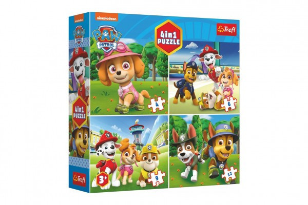 Puzzle 4 w 1 Psi Patrol 18,5x16cm w pudełku 20x20x5cm