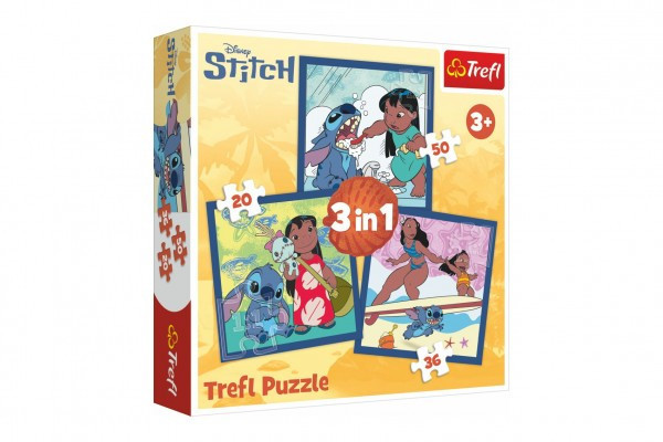 Puzzle 3 w 1 Lilo&Stitch - Czas ze Stitchem 20x19,5cm w pudełku 28x28x6cm