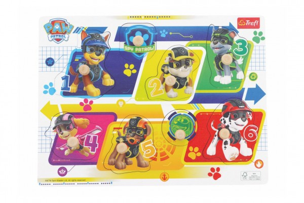 Wkład/Puzzle kontur drewniany Psi Patrol/Psi Patrol w folii 30x22cm 18m+