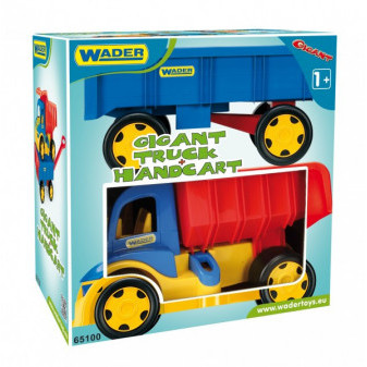 Wywrotka Auto Gigant Truck + bocznica dziecięca plastikowa 55cm w skrzyni Wader