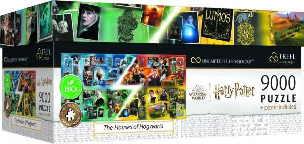 Puzzle Harry Potter Domy w Hogwarcie 9000 elementów + plakat w pudełku 45x24x21cm