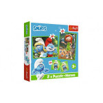 Puzzle 2w1 + pexso Smerfy 27,5x20,5cm w pudełku 28x28x6cm
